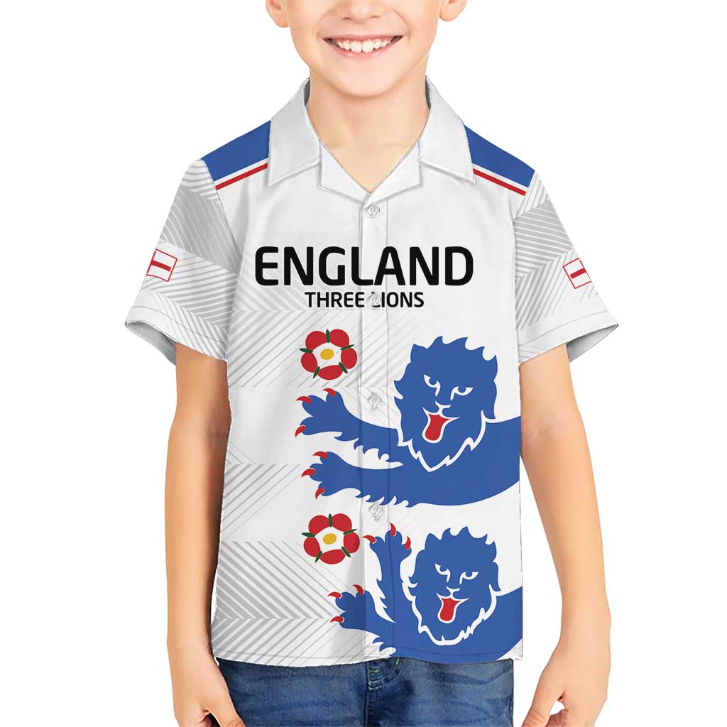 Custom England Football Kid Hawaiian Shirt Simple Triple Lions - Wonder Print Shop