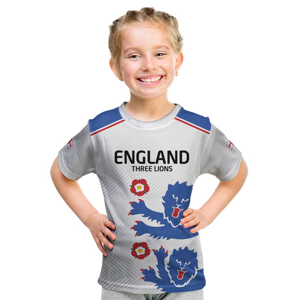 Custom England Football Kid T Shirt Simple Triple Lions - Wonder Print Shop