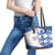 Custom England Football Leather Tote Bag Simple Triple Lions - Wonder Print Shop