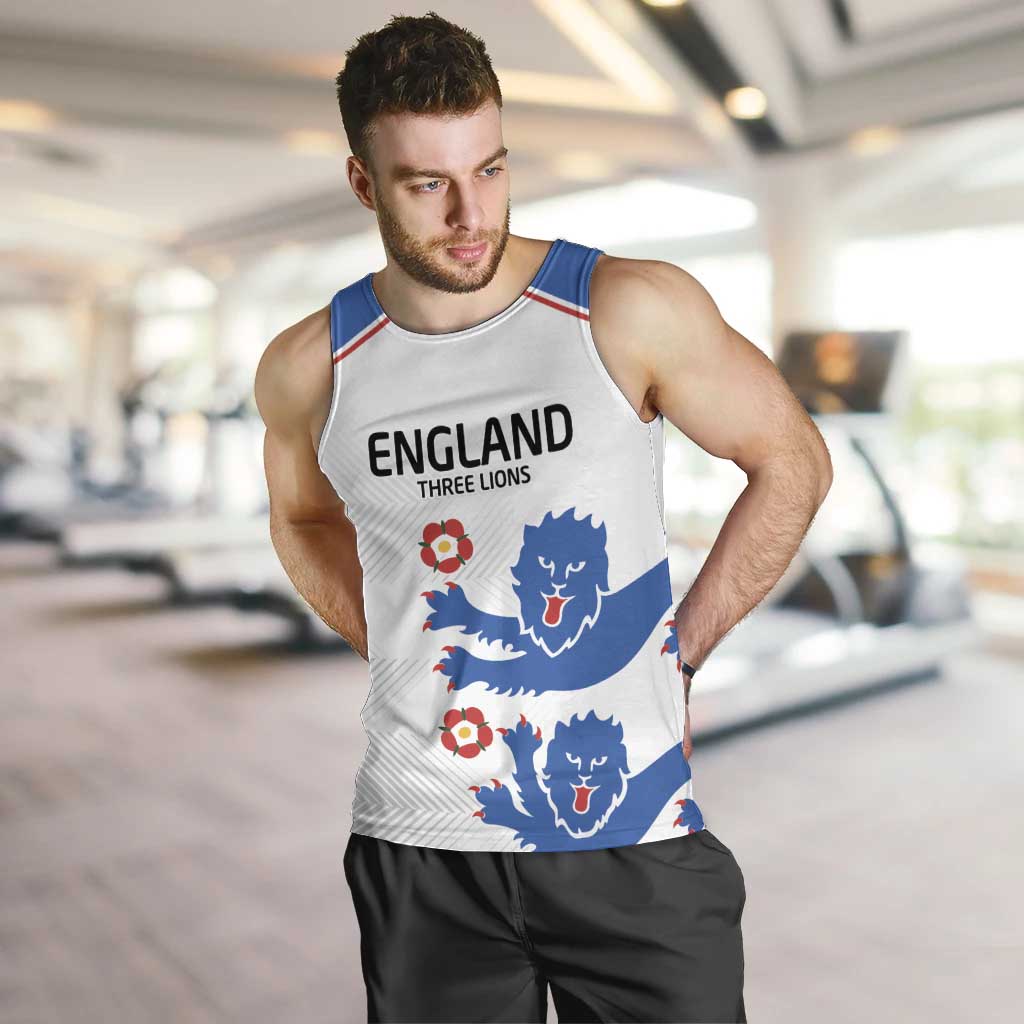 Custom England Football Men Tank Top Simple Triple Lions - Wonder Print Shop