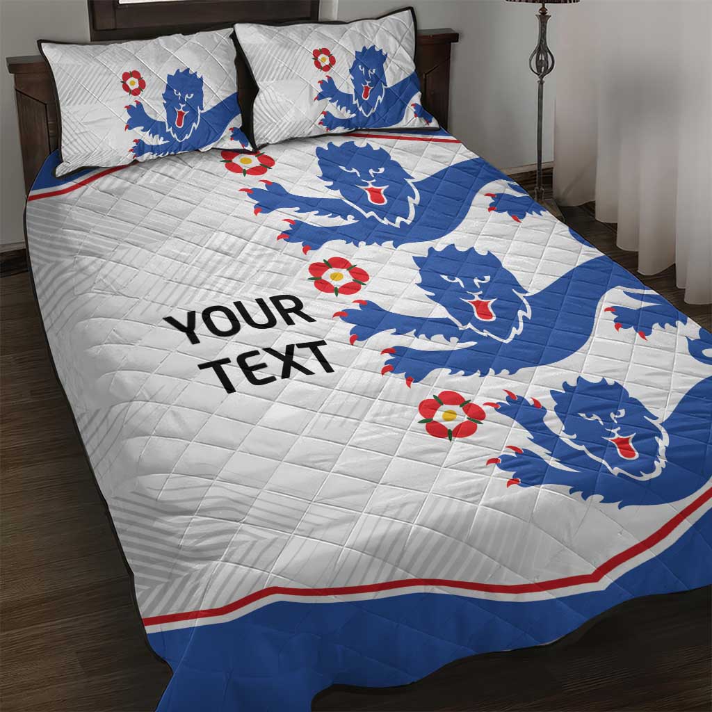 Custom England Football Quilt Bed Set Simple Triple Lions