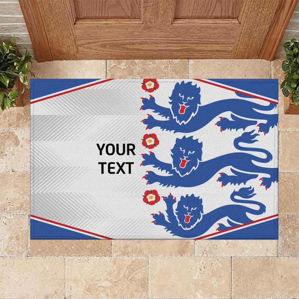 Custom England Football Rubber Doormat Simple Triple Lions