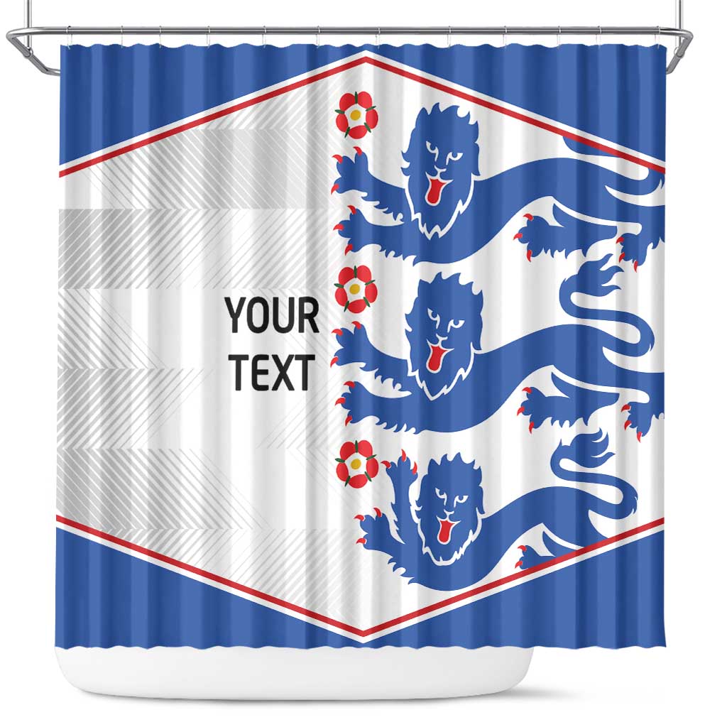 Custom England Football Shower Curtain Simple Triple Lions