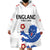 Custom England Football Wearable Blanket Hoodie Simple Triple Lions