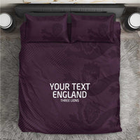 Purple personalized England bedding set with duvet and two matching pillowcases