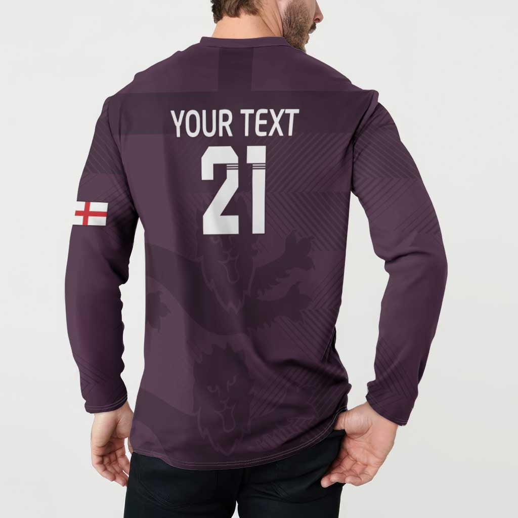 Purple long-sleeve sweatshirt back 'YOUR TEXT 21' with flag sleeve