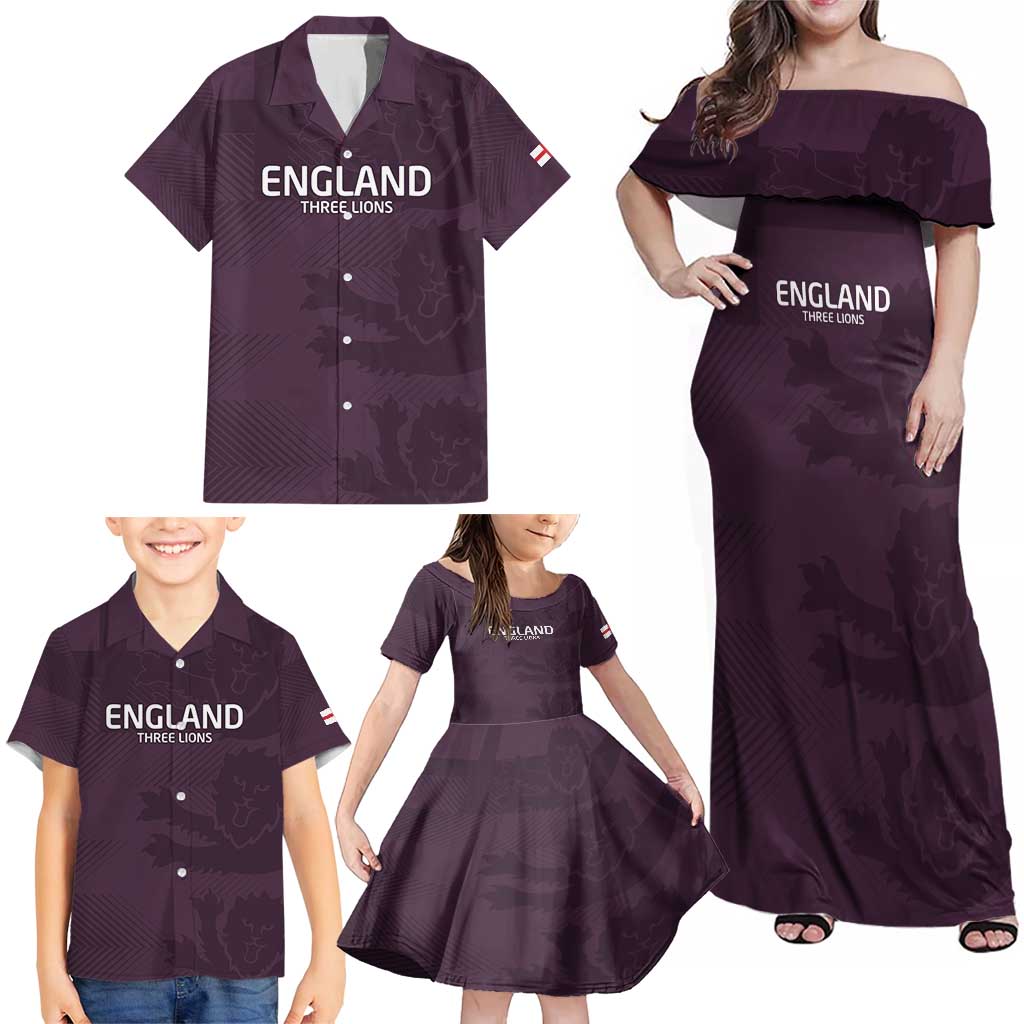 Custom England Football Family Matching Off Shoulder Maxi Dress and Hawaiian Shirt Come On Champions LT9 - Wonder Print Shop