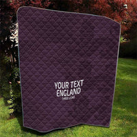 Purple quilt with diamond stitch and custom 'YOUR TEXT ENGLAND' print