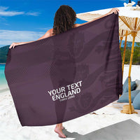 Purple printed England football sarong with center text design, wide wrap