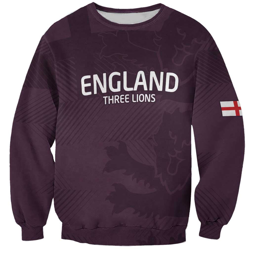 Purple England football sweatshirt with THREE LIONS front graphic