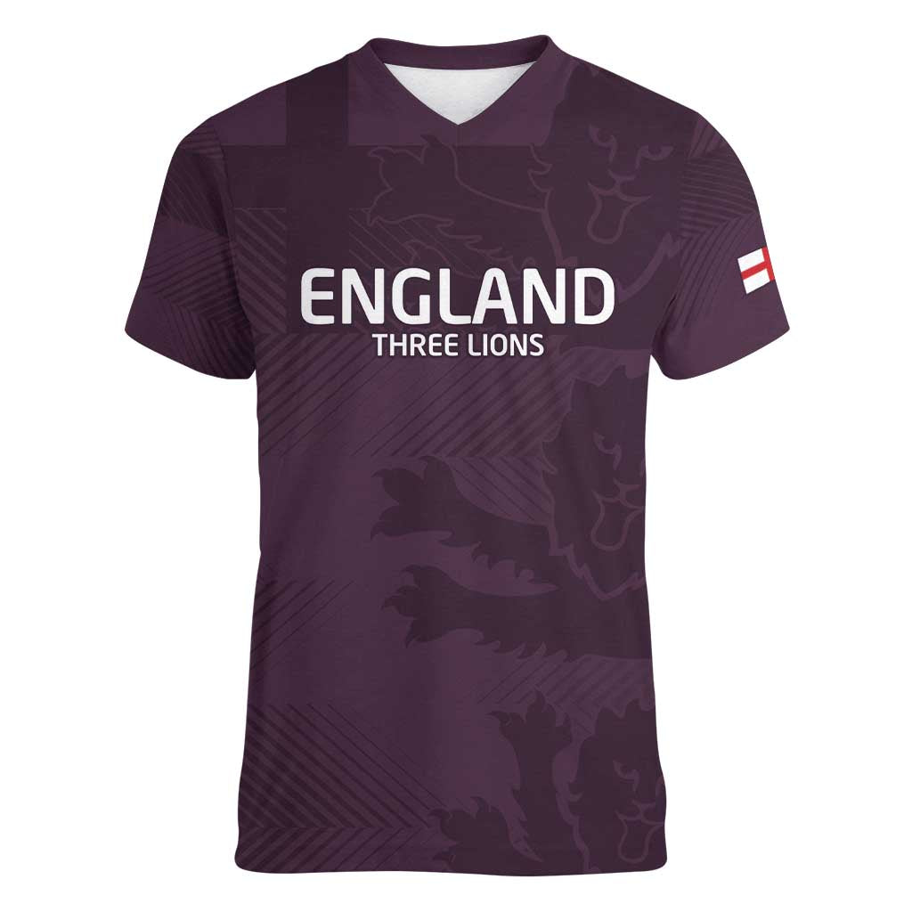 Custom England Football Women V-Neck T-Shirt Come On Champions