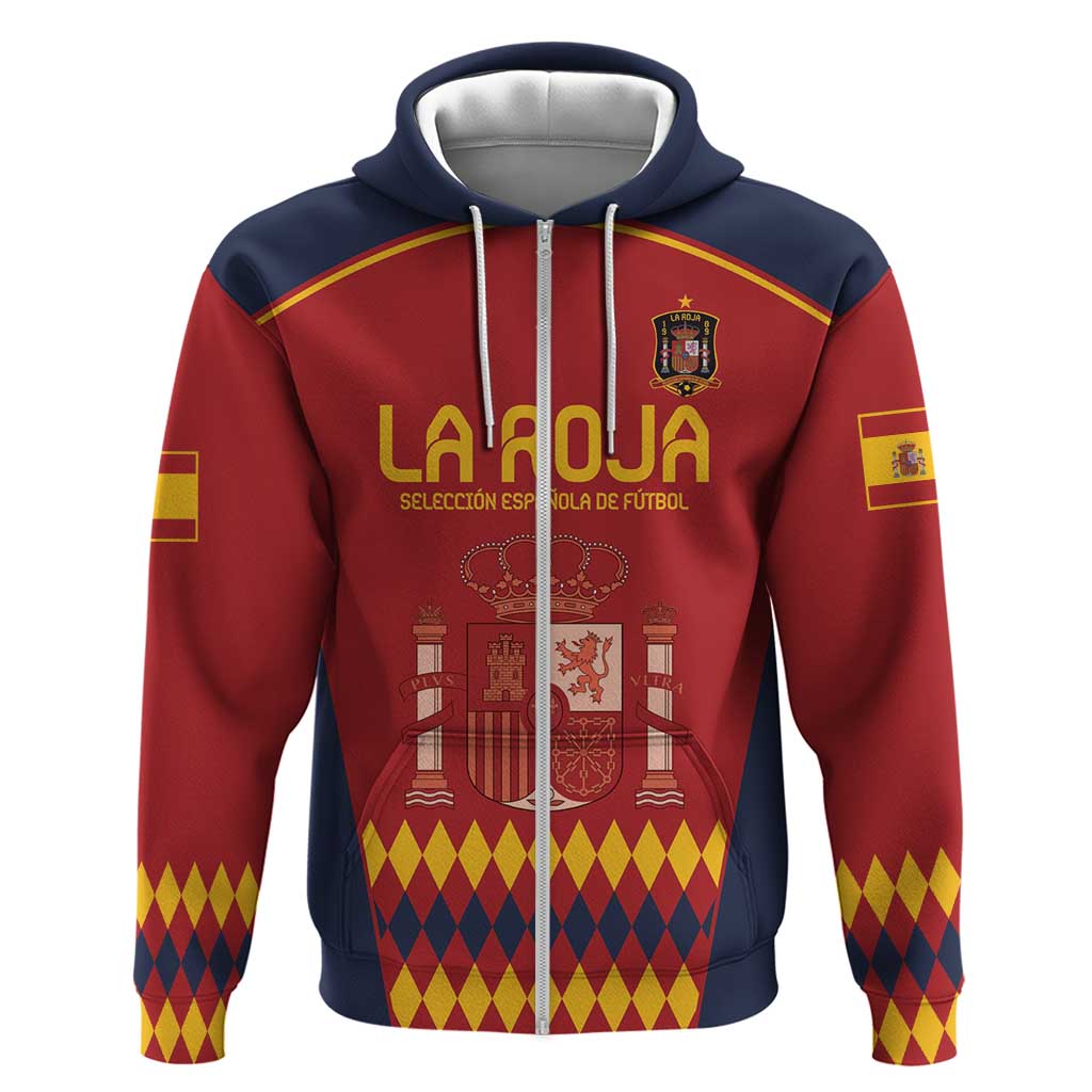 Custom Spain Football Zip Hoodie Come on La Roja - Wonder Print Shop