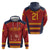 Custom Spain Football Zip Hoodie Come on La Roja - Wonder Print Shop