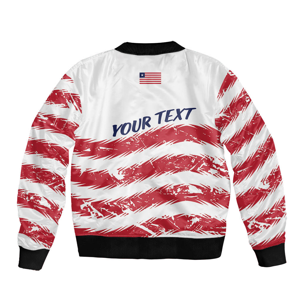 Personalized Liberia Lone Star Flag Bomber Jacket