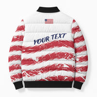 Personalized Liberia Lone Star Flag Bomber Puffer Jacket