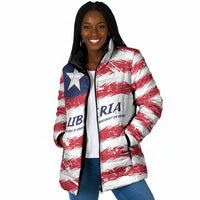 Personalized Liberia Lone Star Flag Padded Jacket