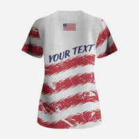 Personalized Liberia Lone Star Flag Scrub Top