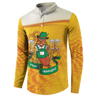 Oktoberfest Bratwurst Hotdog Personalized Button Sweatshirt Bavarian Pattern Foam Beer Style