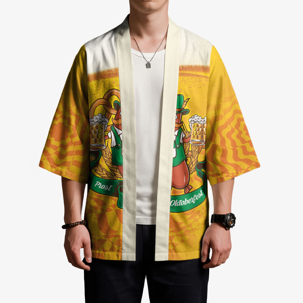 Oktoberfest Bratwurst Hotdog Personalized Kimono Bavarian Pattern Foam Beer Style