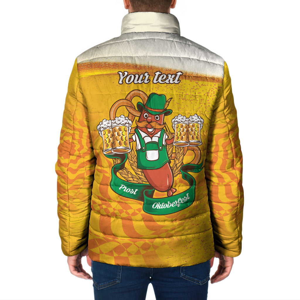Oktoberfest Bratwurst Hotdog Personalized Padded Jacket Bavarian Pattern Foam Beer Style