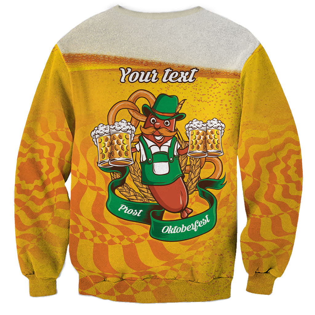 Oktoberfest Bratwurst Hotdog Personalized Sweatshirt Bavarian Pattern Foam Beer Style