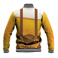 Oktoberfest Lederhosen Pretzel Baseball Jacket Bavarian Pattern Foam Beer Style