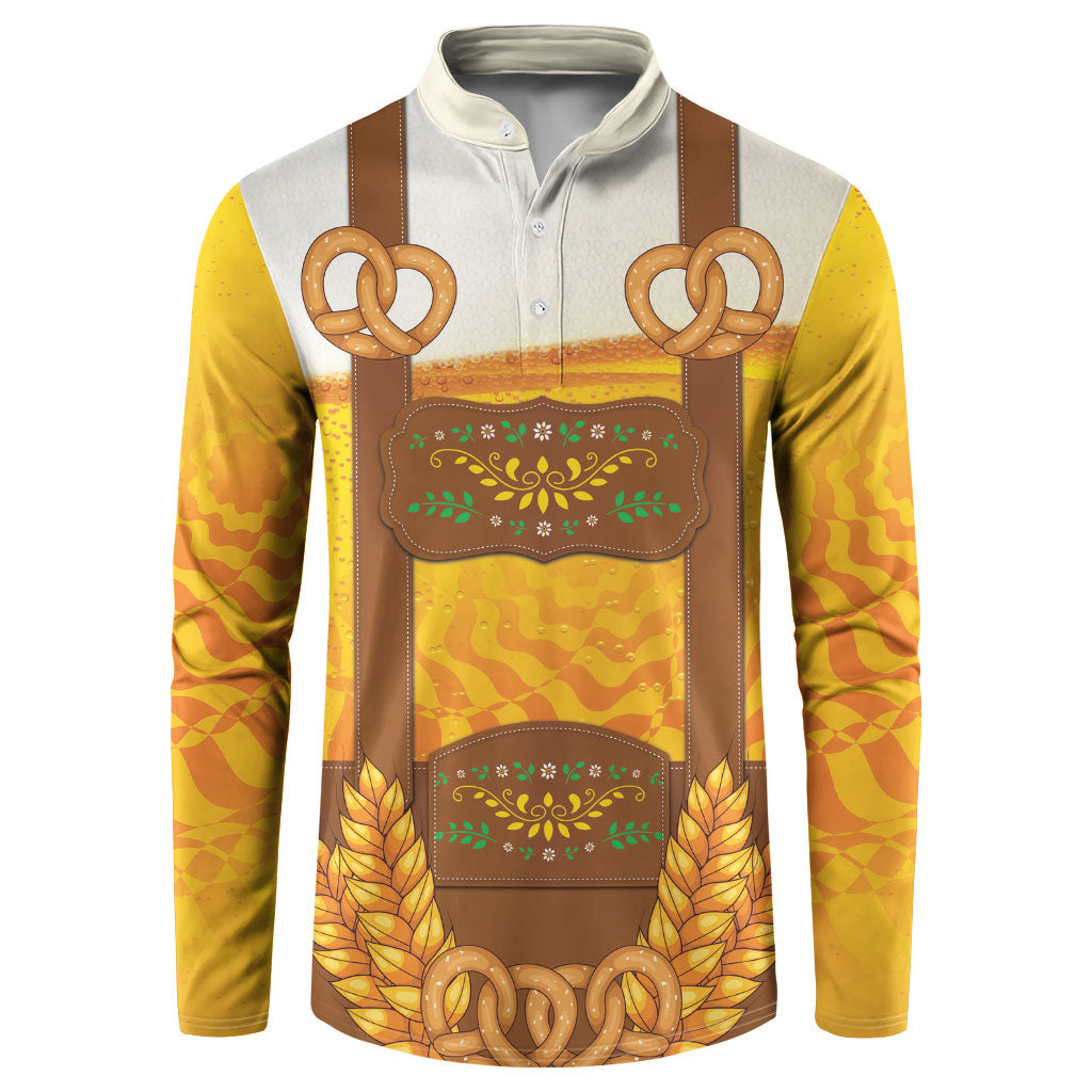 Oktoberfest Lederhosen Pretzel Button Sweatshirt Bavarian Pattern Foam Beer Style