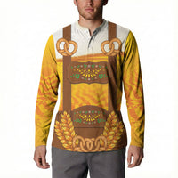 Oktoberfest Lederhosen Pretzel Button Sweatshirt Bavarian Pattern Foam Beer Style