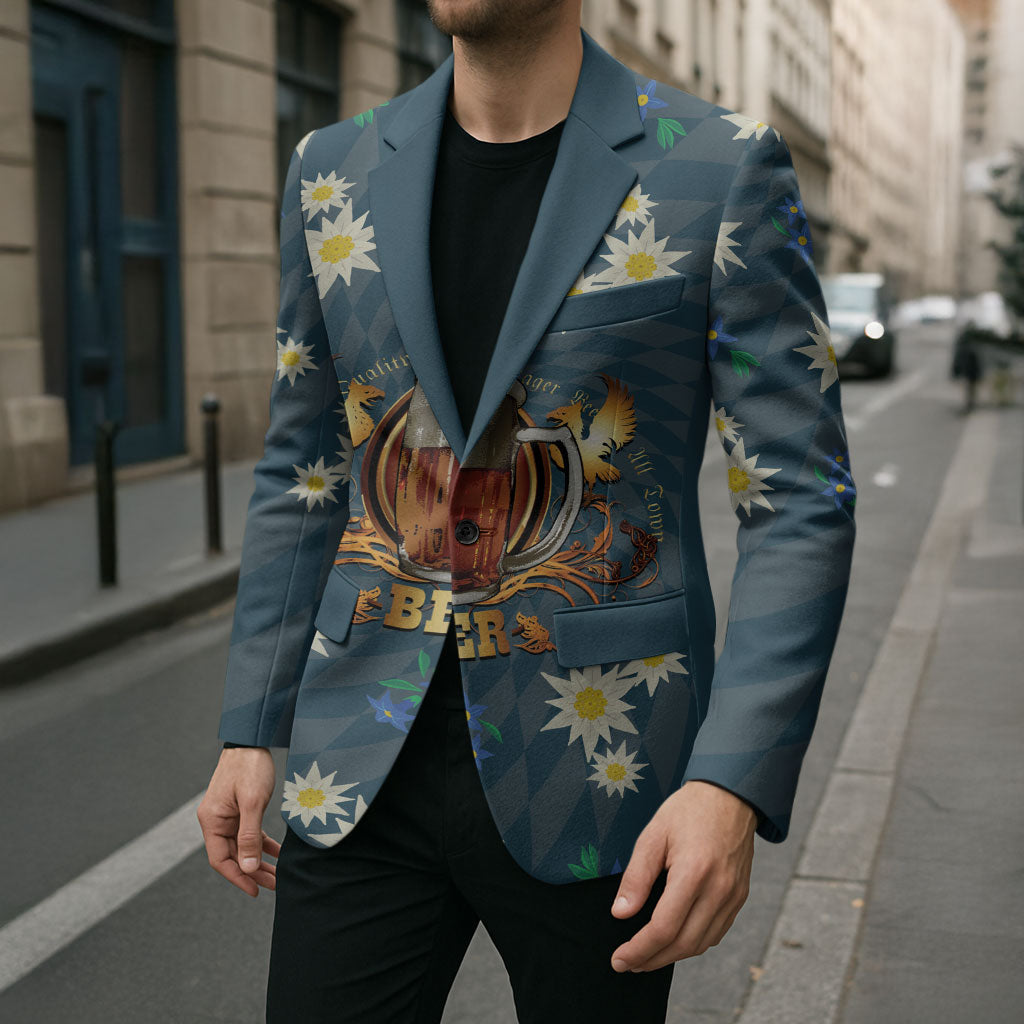 Oktoberfest Eagle Beer Prost Blazer Bavarian Polygon Pattern