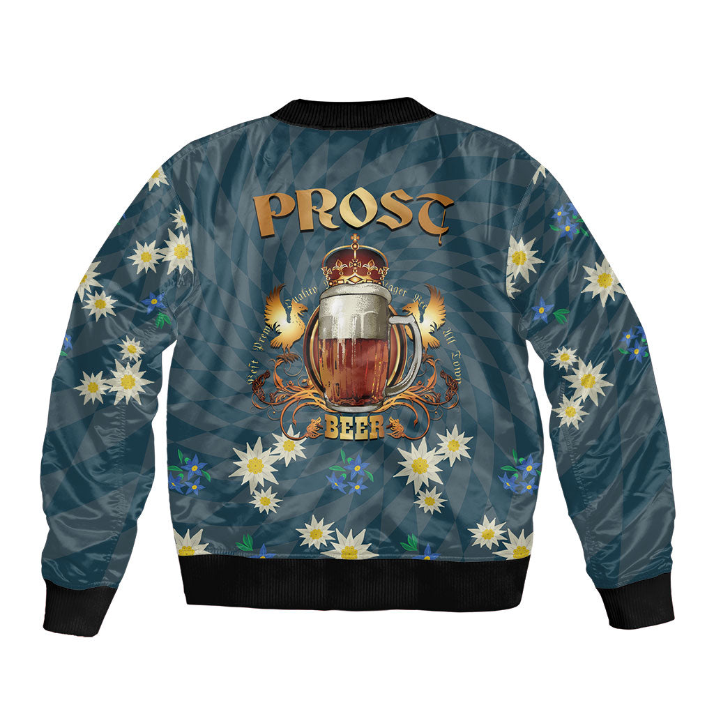 Oktoberfest Eagle Beer Prost Bomber Jacket Bavarian Polygon Pattern