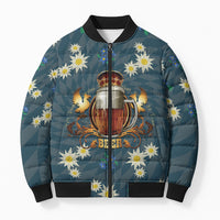 Oktoberfest Eagle Beer Prost Bomber Puffer Jacket Bavarian Polygon Pattern