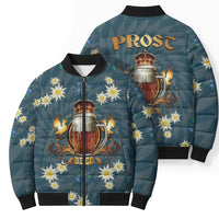 Oktoberfest Eagle Beer Prost Bomber Puffer Jacket Bavarian Polygon Pattern