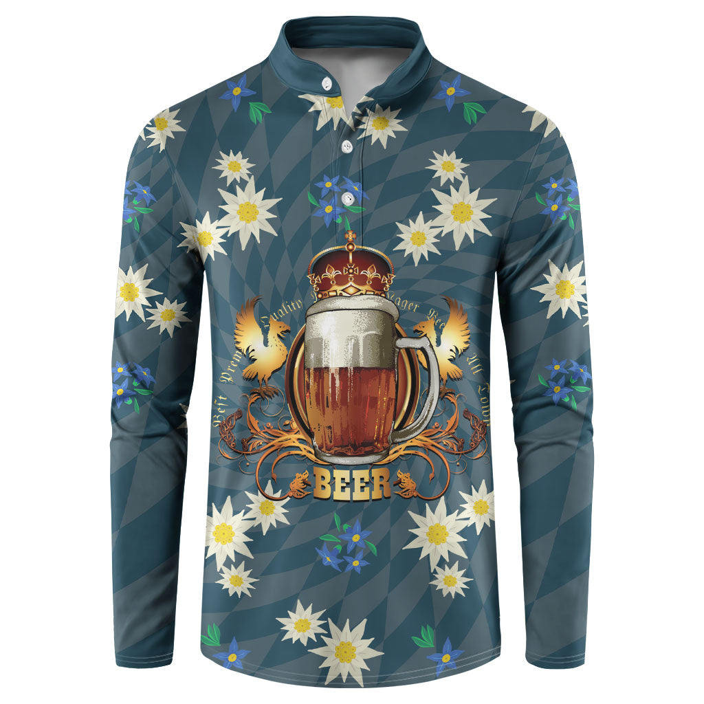 Oktoberfest Eagle Beer Prost Button Sweatshirt Bavarian Polygon Pattern
