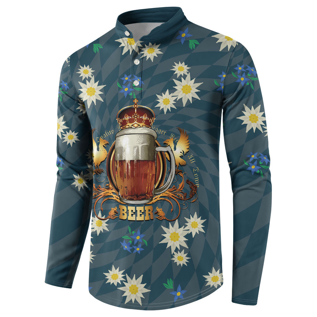 Oktoberfest Eagle Beer Prost Button Sweatshirt Bavarian Polygon Pattern