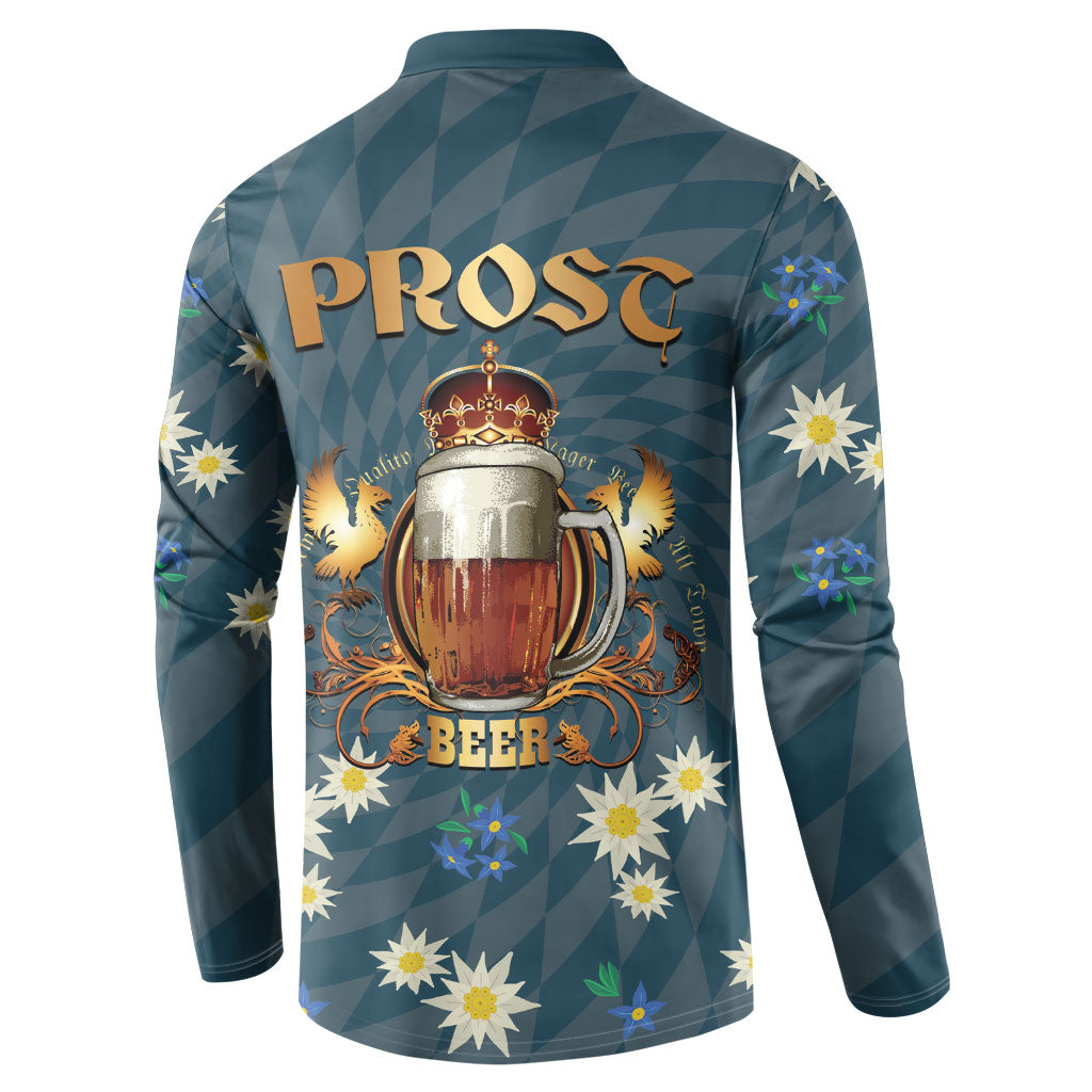 Oktoberfest Eagle Beer Prost Button Sweatshirt Bavarian Polygon Pattern