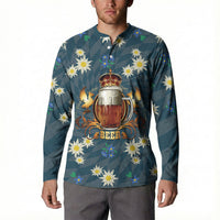 Oktoberfest Eagle Beer Prost Button Sweatshirt Bavarian Polygon Pattern