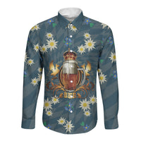 Oktoberfest Eagle Beer Prost Long Sleeve Button Shirt Bavarian Polygon Pattern
