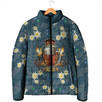 Oktoberfest Eagle Beer Prost Padded Jacket Bavarian Polygon Pattern