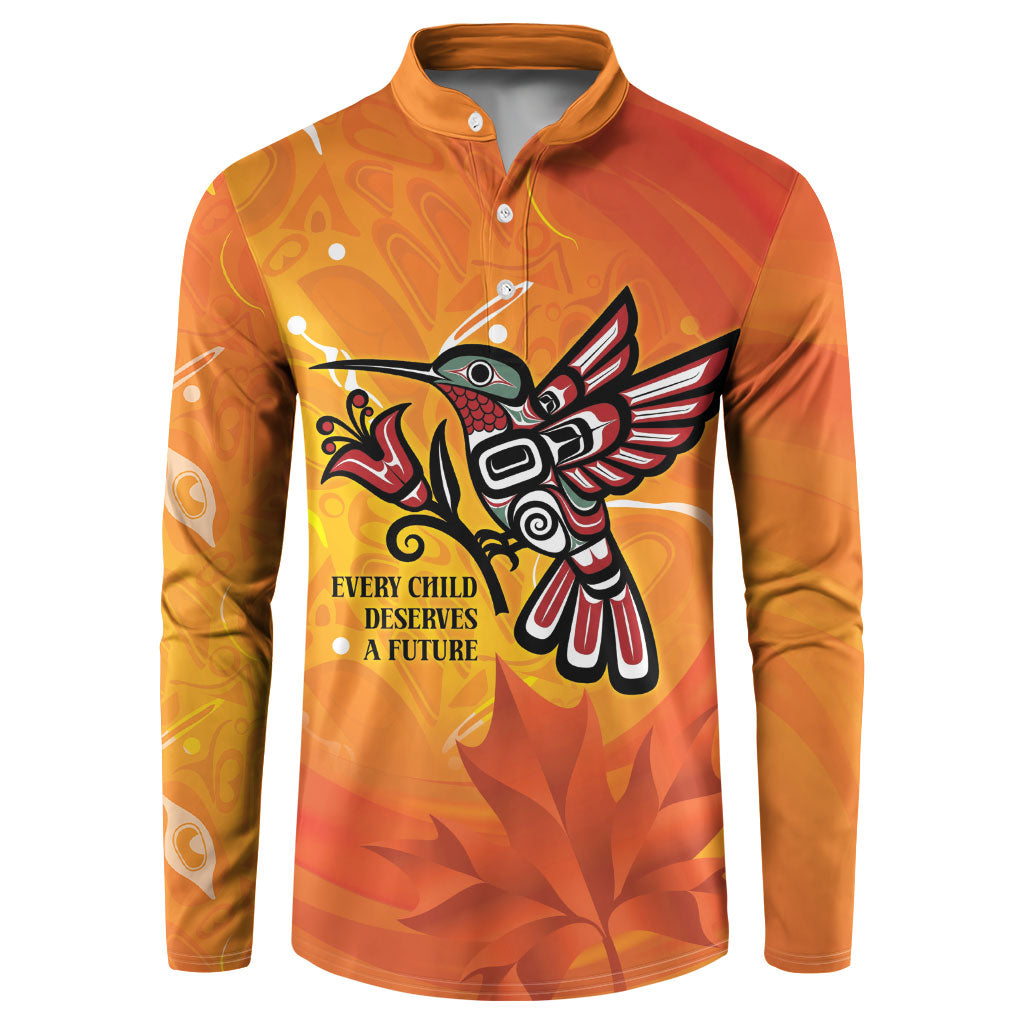 Canada Orange Shirt Day Haida Hummingbird Button Sweatshirt September 30 Truth and Reconciliation