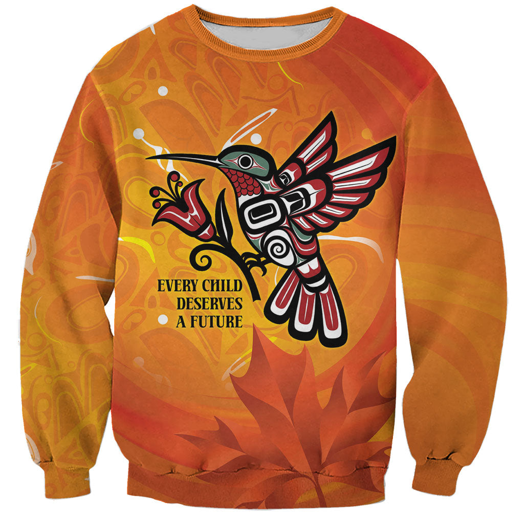 Canada Orange Shirt Day Haida Hummingbird Sweatshirt September 30 Truth and Reconciliation