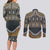 Africa Ethnic Native Pattern Couples Matching Long Sleeve Bodycon Dress and Long Sleeve Button Shirt LT9 - Wonder Print Shop