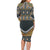 Africa Ethnic Native Pattern Family Matching Long Sleeve Bodycon Dress and Hawaiian Shirt LT9 - Wonder Print Shop