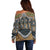 Africa Ethnic Native Pattern Off Shoulder Sweater - Wonder Print Shop