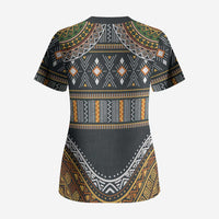 Africa Ethnic Native Pattern Scrub Top
