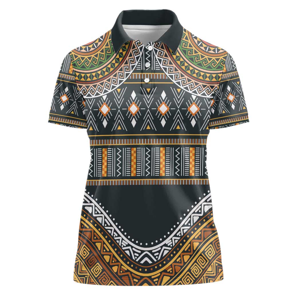 Africa Ethnic Native Pattern Women Polo Shirt - Wonder Print Shop