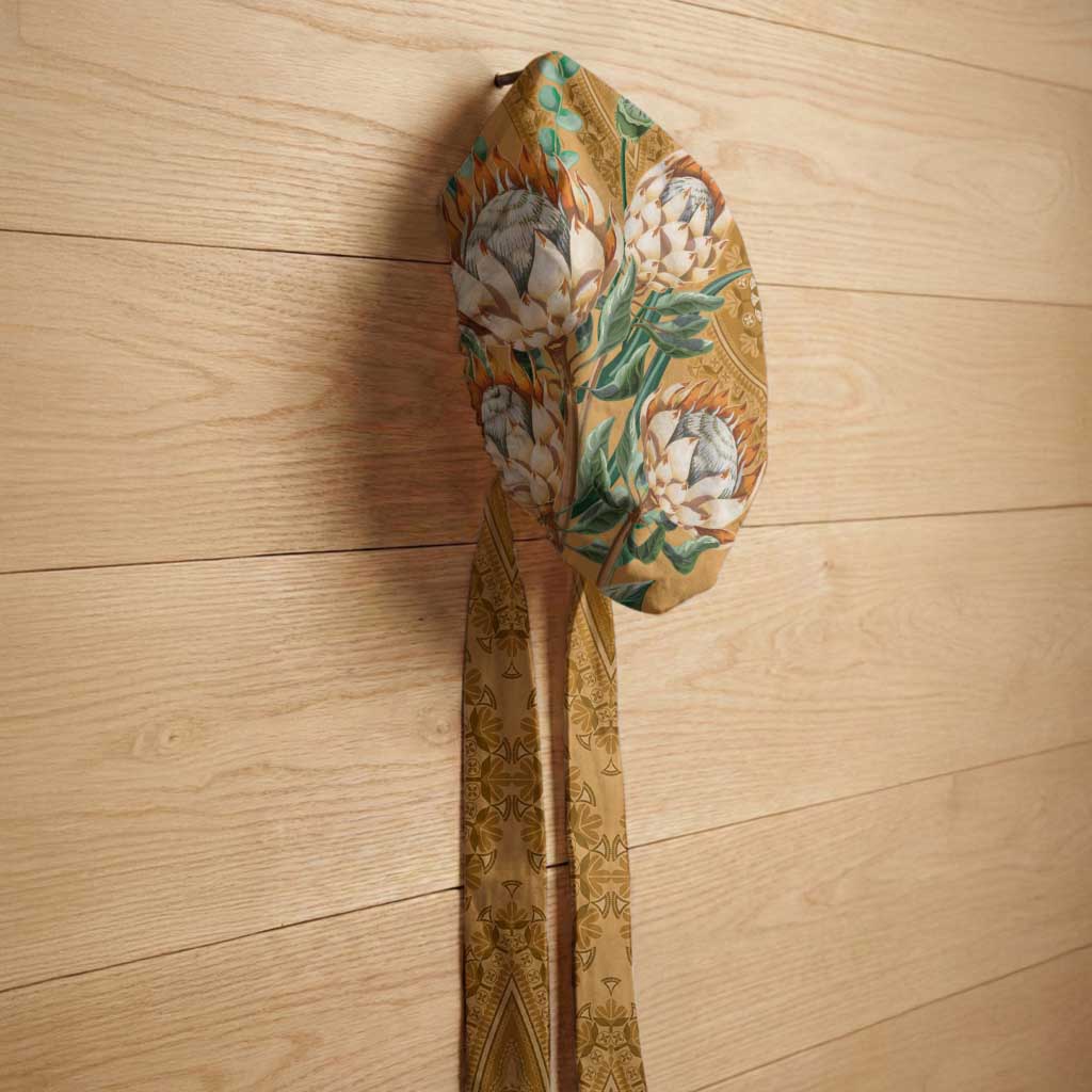Africa King Proteas Dashiki Motif Easy Headwrap Gold Style