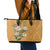 Africa King Proteas Dashiki Motif Leather Tote Bag Gold Style