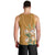 Africa King Proteas Dashiki Motif Men Tank Top Gold Style - Wonder Print Shop