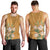 Africa King Proteas Dashiki Motif Men Tank Top Gold Style - Wonder Print Shop