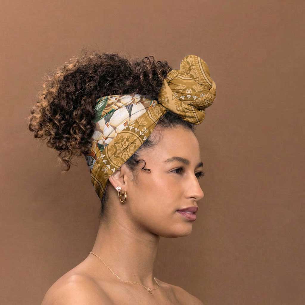 Africa King Proteas Dashiki Motif Simple Headwrap Gold Style